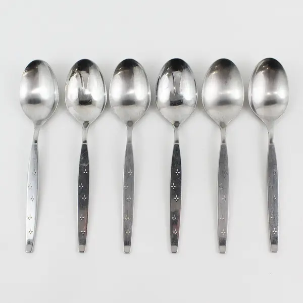 Lot of 6 Community Celebrity Pattern SS Oval Soup Spoons 7" Rare HTF Item
