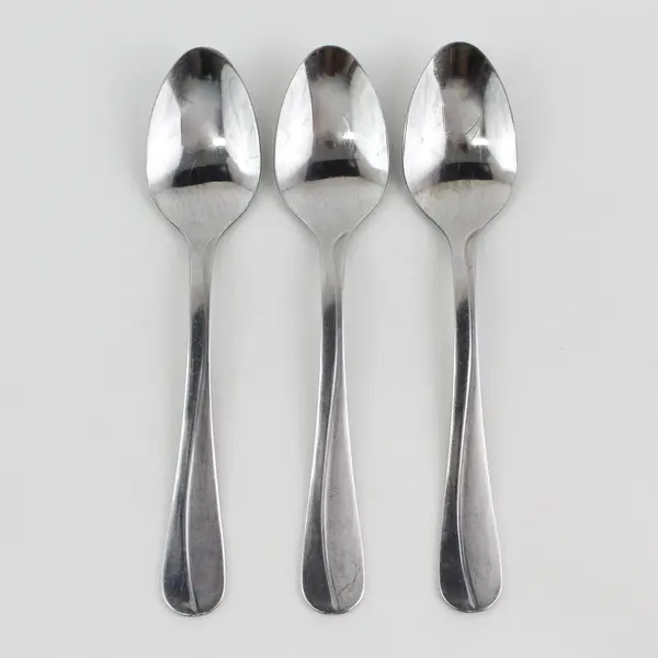 Lot of 3 Unbranded Stainless Teaspoons Made in China 6.25" Long Good Condition