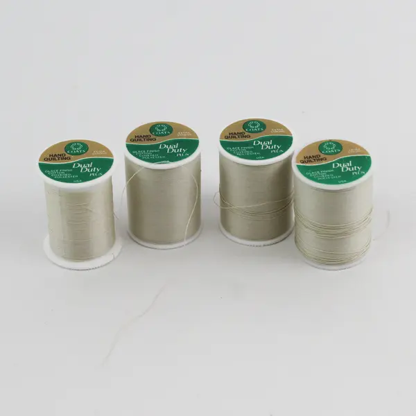 4 Spools of Coats Dual Duty Plus 250 Yds. Cotton Polyester Thread Cream 