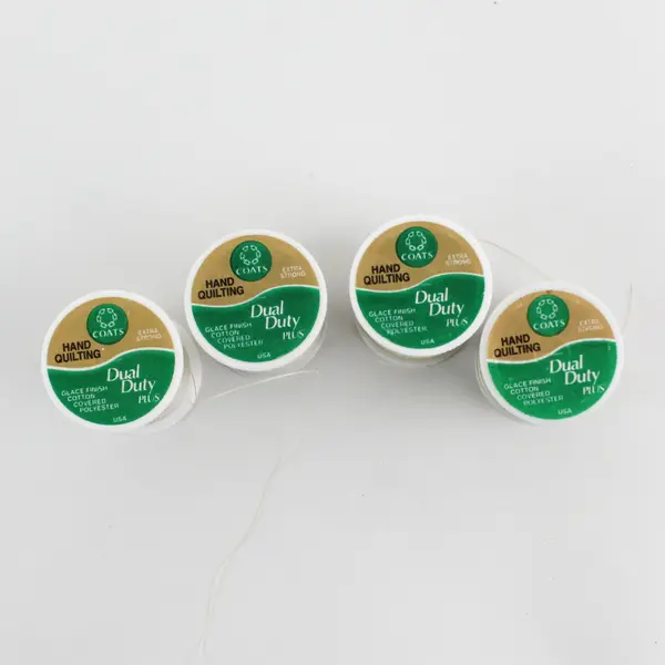 4 Spools of Coats Dual Duty Plus 250 Yds. Cotton Polyester Thread Cream 