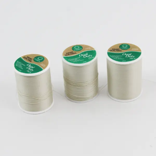 4 Spools of Coats Dual Duty Plus 250 Yds. Cotton Polyester Thread Cream 