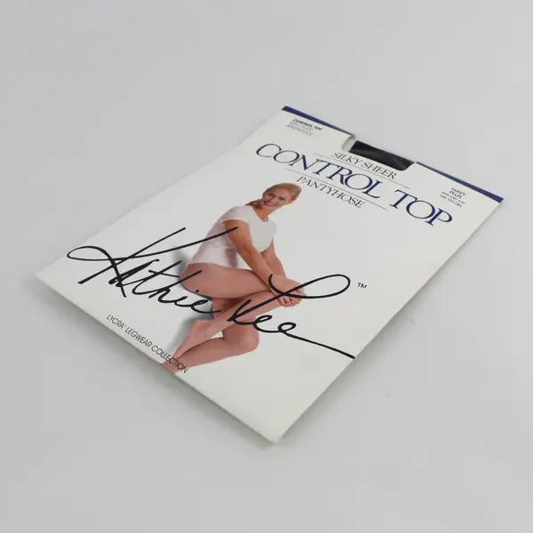 Pair Kathie Lee Collection Silky Sheer Support Pantyhose Control Top Navy, New