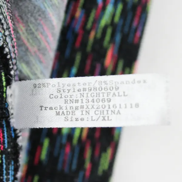 Black and Neon Colors Leggings Women's Large/XL