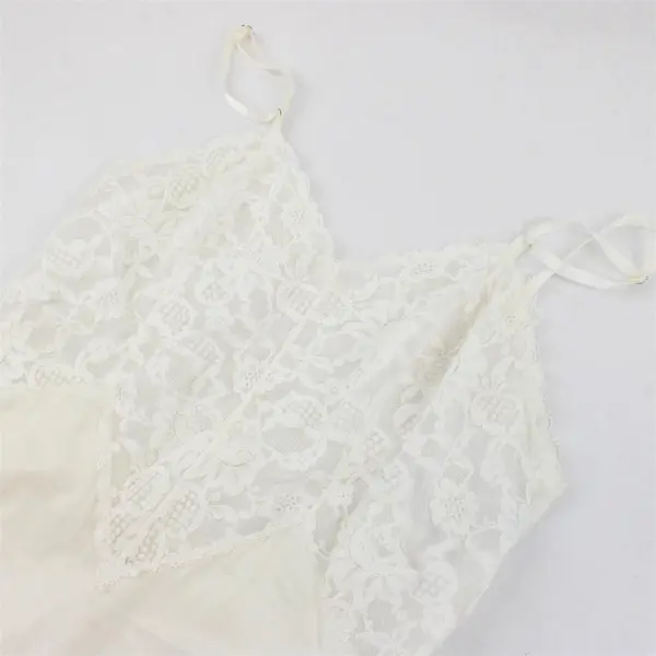 Vintage Vanity Fair Women's 32 Ivory Lace Slip Dress w/ Adjustable Straps