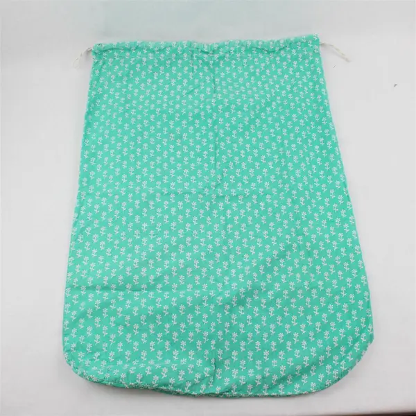 Vintage Handmade Cotton Laundry Bag - Eyelet Drawstring Closure 29"L x 20"W