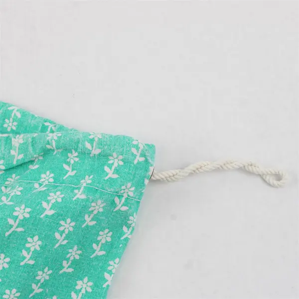 Vintage Handmade Cotton Laundry Bag - Eyelet Drawstring Closure 29"L x 20"W