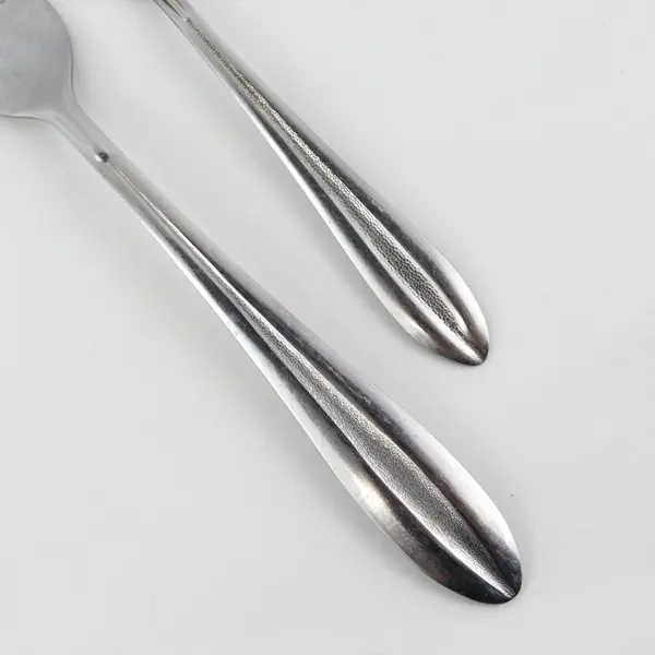 Lot of 2 Unbranded Stainless Steel 1 Teaspoon 1 Dinner Fork Made in China Good