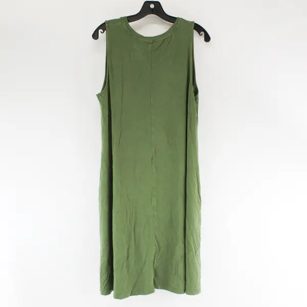 Time And Tru Olive Green Sleeveless Midi Shirt Dress Women's XL 16-18