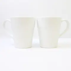 Set of 2 Dash of That White Ceramic Coffee Mugs Dishwasher Safe