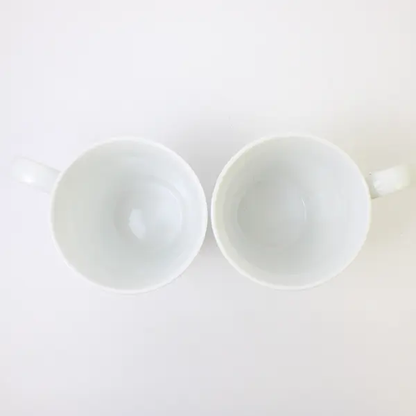 Set of 2 Dash of That White Ceramic Coffee Mugs Dishwasher Safe