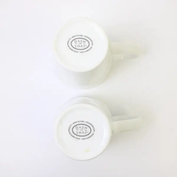 Set of 2 Dash of That White Ceramic Coffee Mugs Dishwasher Safe