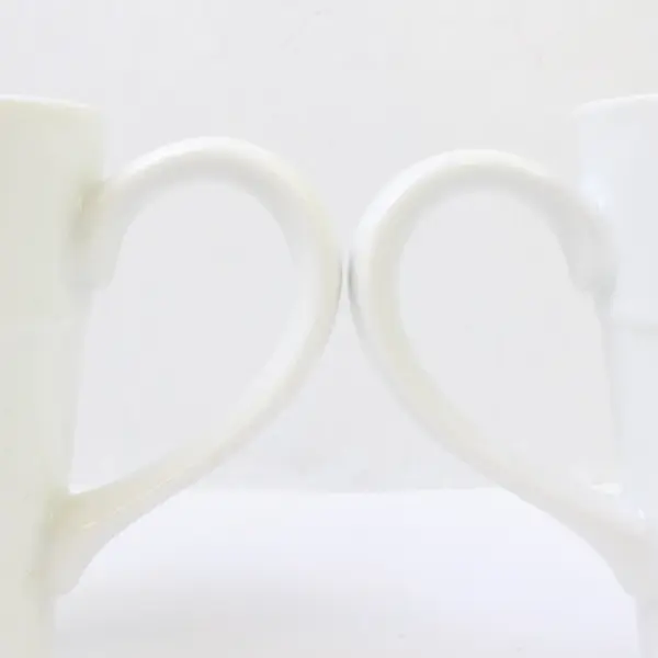 Set of 2 Dash of That White Ceramic Coffee Mugs Dishwasher Safe