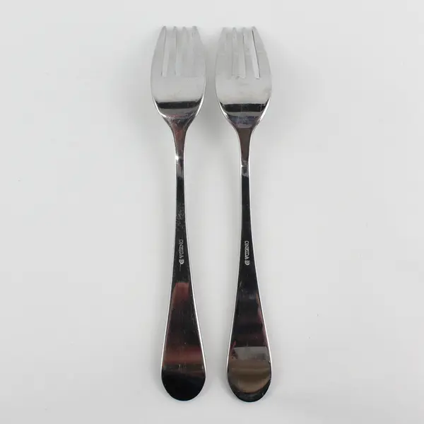Lot of 2 Oneida Silver Icarus Pattern 18/10 Stainless Serving Forks China 8.75"