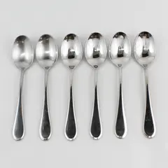 Lot of 6 Oneida Silver Icarus Pattern 18/10 SS Soup Spoons From Vietnam 7.75"