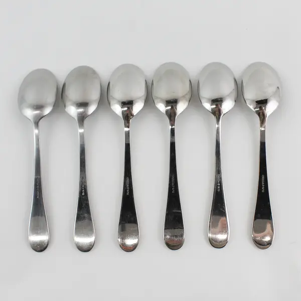 Lot of 6 Oneida Silver Icarus Pattern 18/10 SS Soup Spoons From Vietnam 7.75"