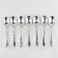 7 Oneida Silver Icarus Pattern 18/10 SS Oval Soup Spoons From China 7.75" New 