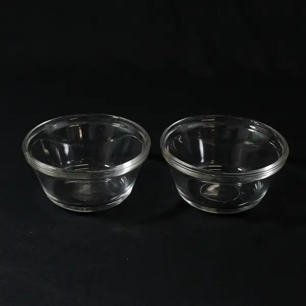 Lot Of 2 Anchor Hocking Matching Clear Glass 1034 Custard Cups 6 Oz 4.25"