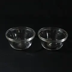 Lot Of 2 Anchor Hocking Matching Clear Glass 1034 Custard Cups 6 Oz 4.25"