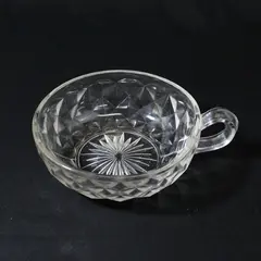 Imperial Glass-Ohio Unknown Pattern Clear Pressed/Cut Glass Handled Bowl 5.25"
