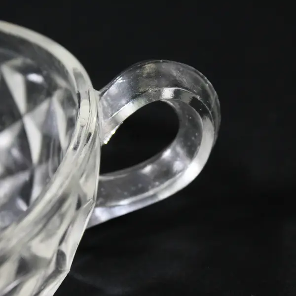 Imperial Glass-Ohio Unknown Pattern Clear Pressed/Cut Glass Handled Bowl 5.25"