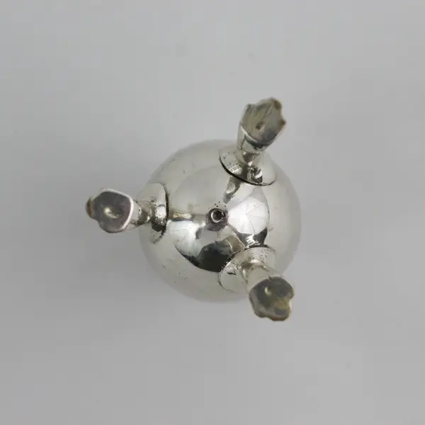 Cottage Home Queen Anne's Silver Bud Vase Pear Shaped Body 3 Footed 4" Tall