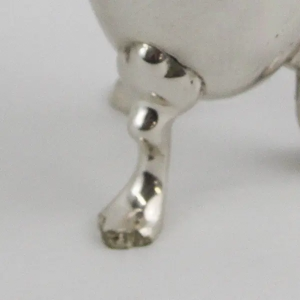 Cottage Home Queen Anne's Silver Bud Vase Pear Shaped Body 3 Footed 4" Tall