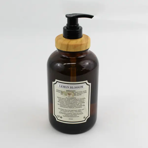 Botanical Home Lemon Blossom Scent Liquid Hand Soap Glass Bottle 19.5 Oz (Full)