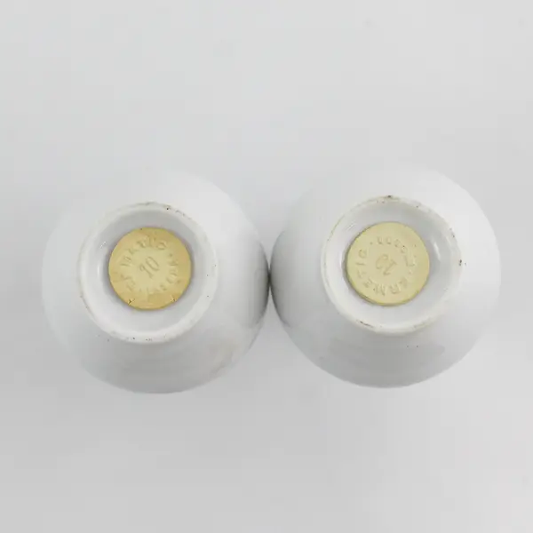 Set Of 2 Ermetic Blue/White Fruit Pattern Ceramic Salt/Pepper Shakers 3.75" Tall