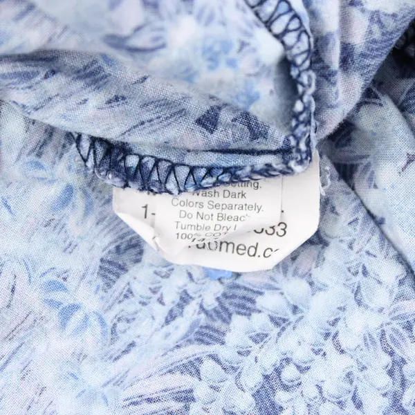 Scrub Med Blue Floral Pattern Short-Sleeved Scrubs Top Women's Size 14-16