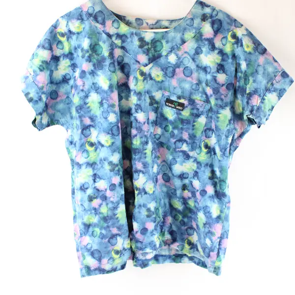 Scrub Med Multicolor Tie-Dye Scrub Top Women's Size 14-16