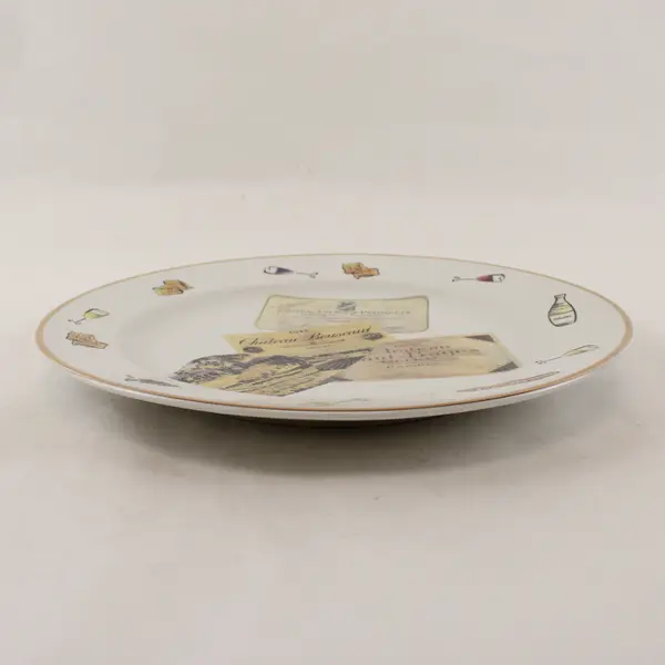 Rosanna Import Large Ceramic Plate Wine-Themed, Made in Italy 11.8"x11.8" 