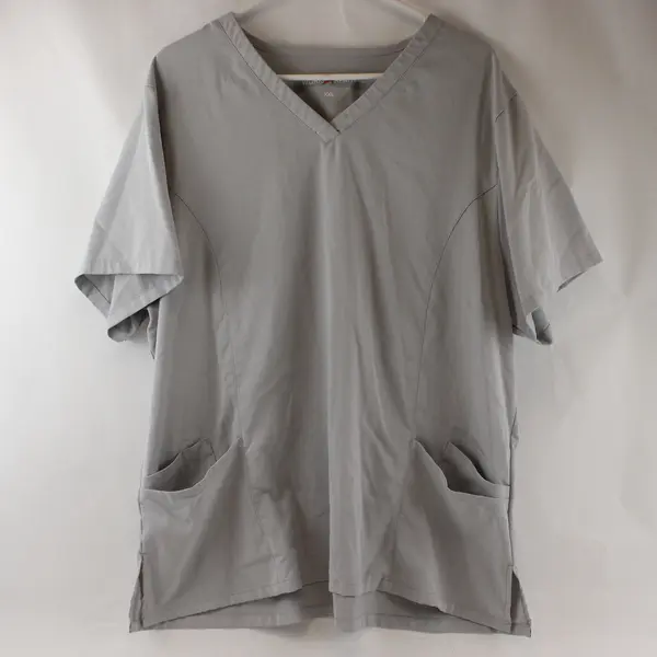 Lot of 4 Blue and Gray Scrub Tops Women's 2XL Flawed