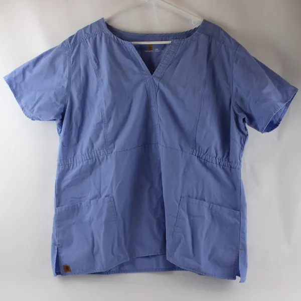Lot of 4 Blue and Gray Scrub Tops Women's 2XL Flawed