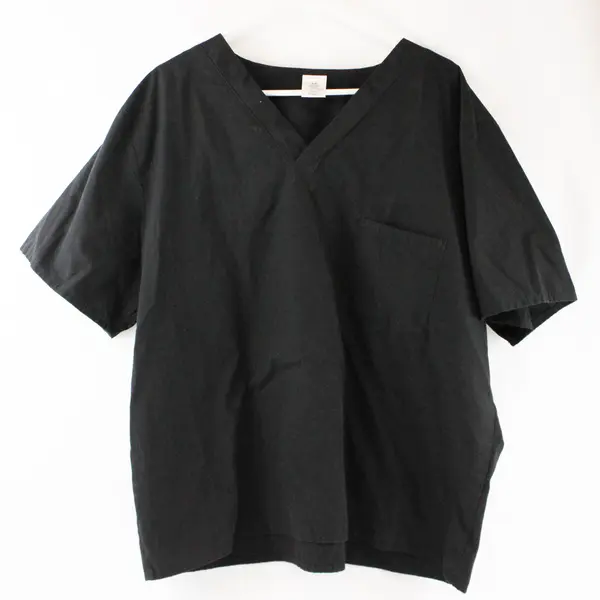 Lot of 4 Blue and Black Scrub Tops Women's XL Flawed