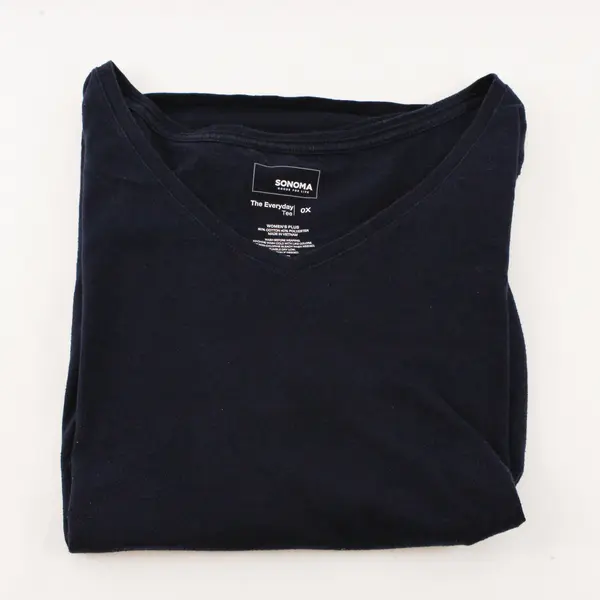 Sonoma Navy Blue V-Neck Short-Sleeved T-Shirt Women's Size 0X