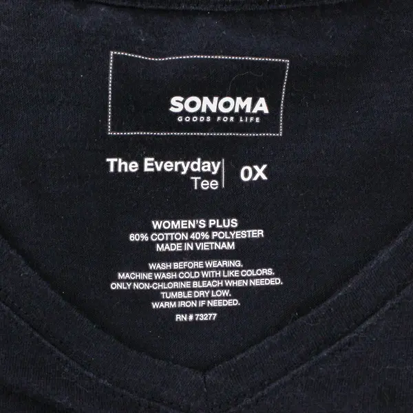 Sonoma Navy Blue V-Neck Short-Sleeved T-Shirt Women's Size 0X