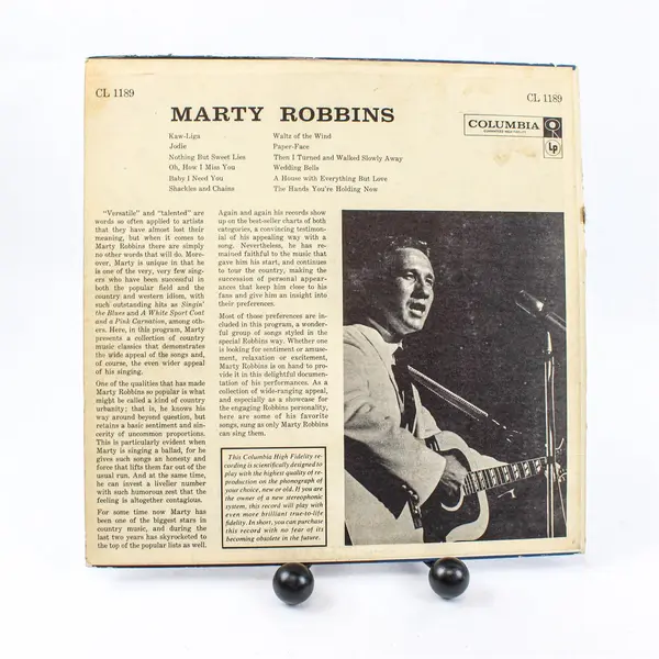 Marty Robbins 12" Vinyl LP Record Columbia CL-1189 Country