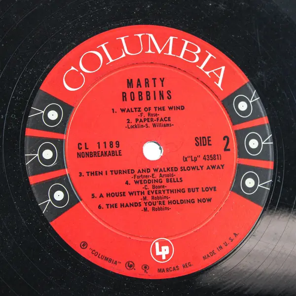 Marty Robbins 12" Vinyl LP Record Columbia CL-1189 Country