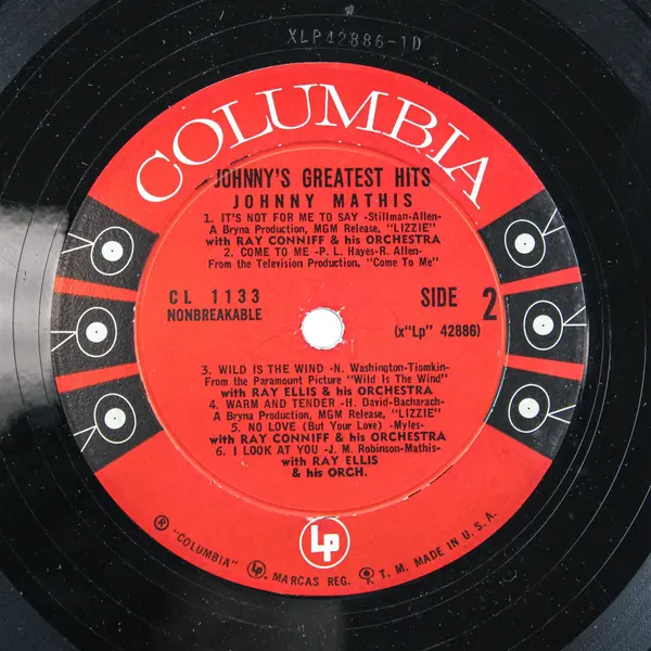 Johnny Mathis Johnny's Greatest Hits 12" Vinyl Record