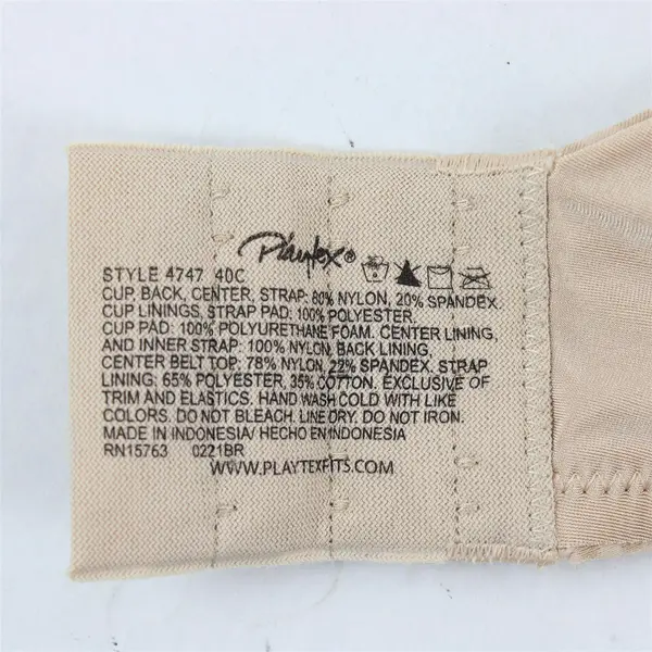 Playtex Beige Nude Striped Underwired Bra Women's Size 40C