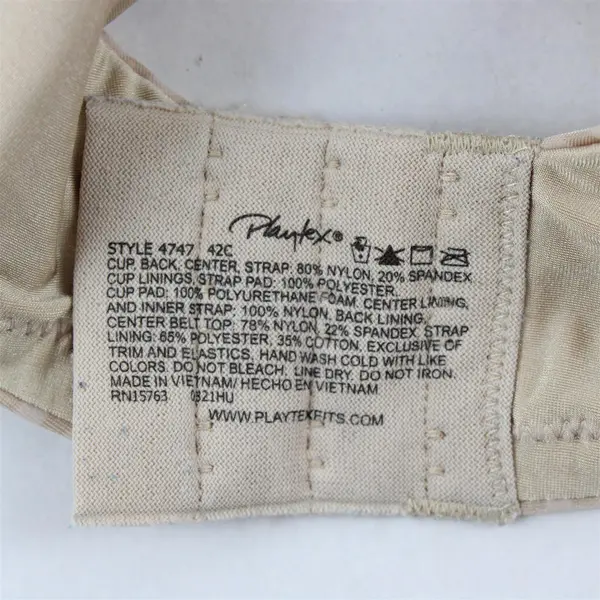 Playtex Beige Nude Striped Underwired Bra Women's Size 42C