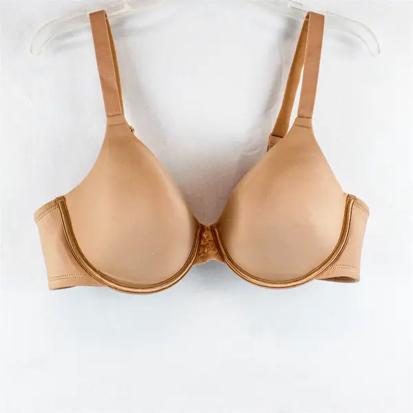 Vanity Fair Beige Nude Underwired Bra Lacy Detail Women's Size 42C