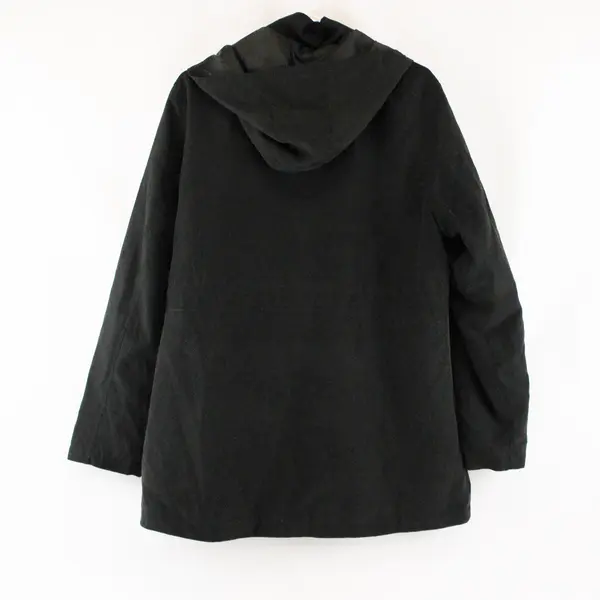 Time And Tru Hooded Black Cinched Waist Coat Women's XL 16-18