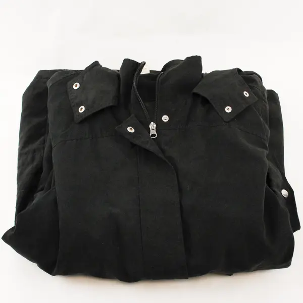 Time And Tru Hooded Black Cinched Waist Coat Women's XL 16-18