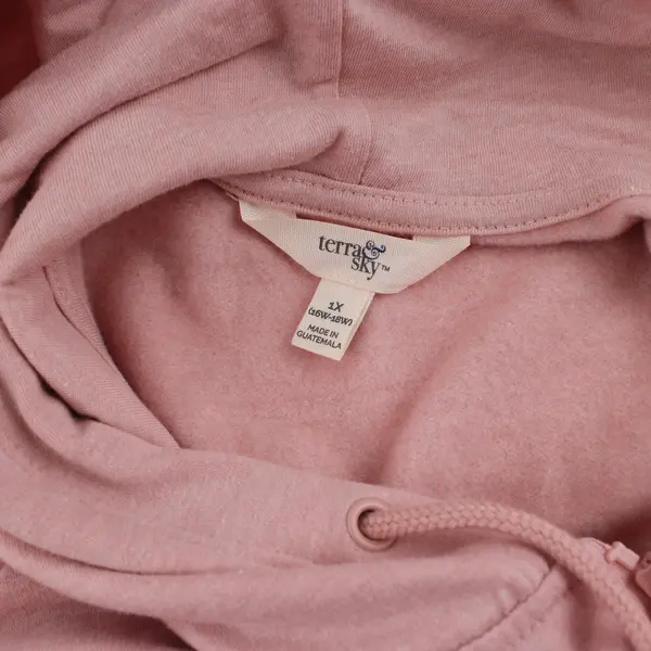 Terra & Sky Light Pink Zip-Up Hoodie Women's Plus Size 1X, 16W-18W