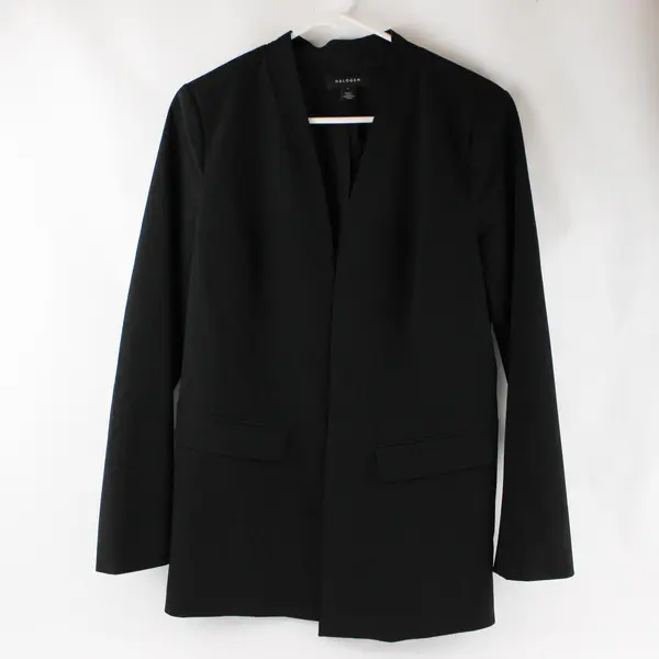 Halogen Solid Black Oversized Blazer Women's Size Small