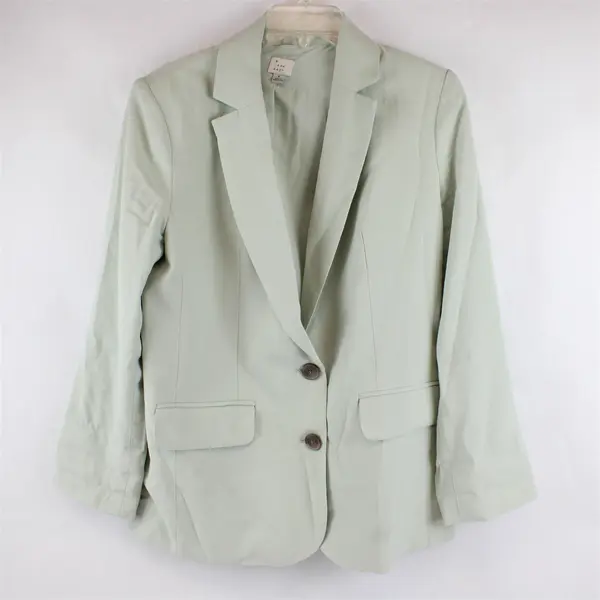 A New Day Sage Green Faux Pocket Blazer Women's Small