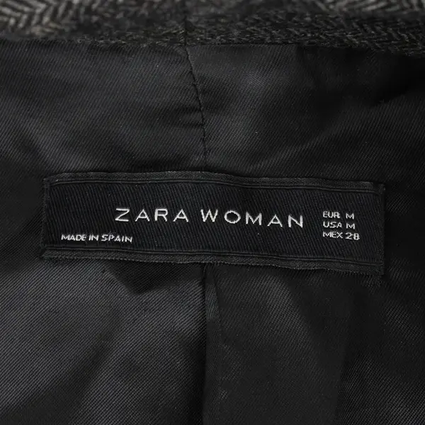 Zara Gray Herringbone Slouchy Blazer Women's Medium