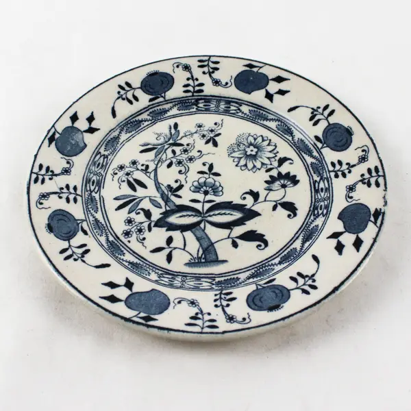 Vintage Staffordshire England Blue Onion Transferware Plate