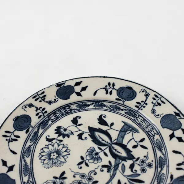 Vintage Staffordshire England Blue Onion Transferware Plate